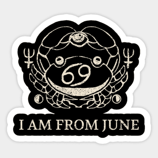 Born in June – Cancer Zodiac Design Sticker